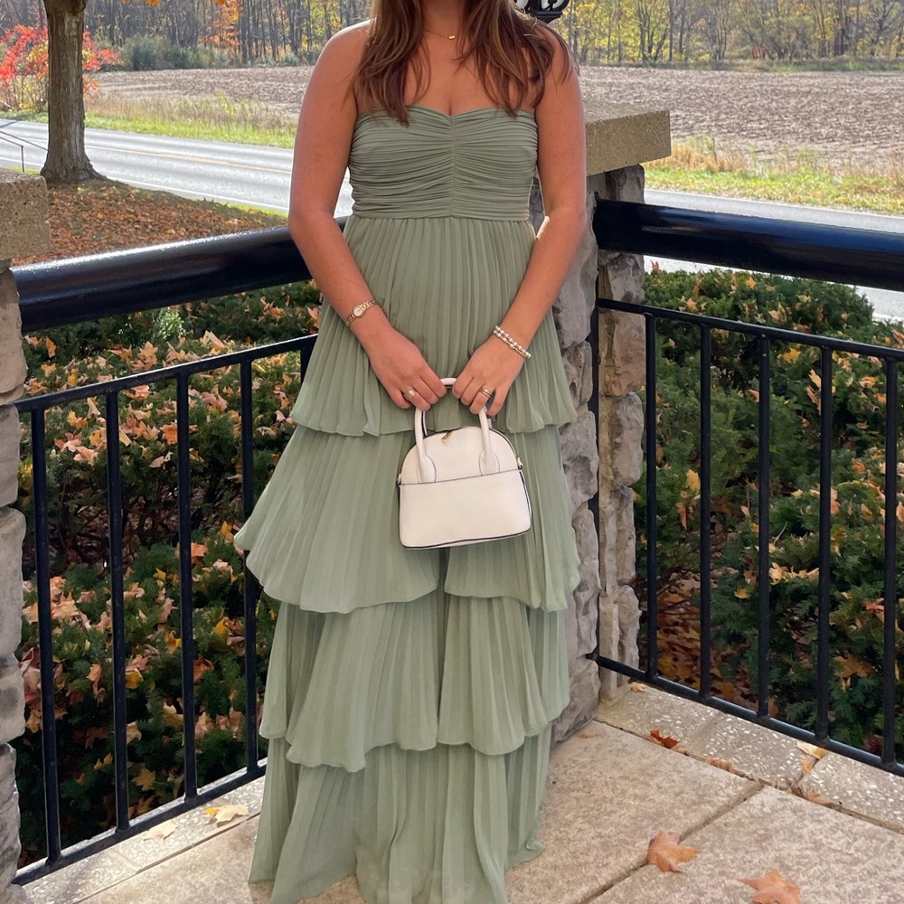 Lulus Seriously sensational strapless tiered maxi dress